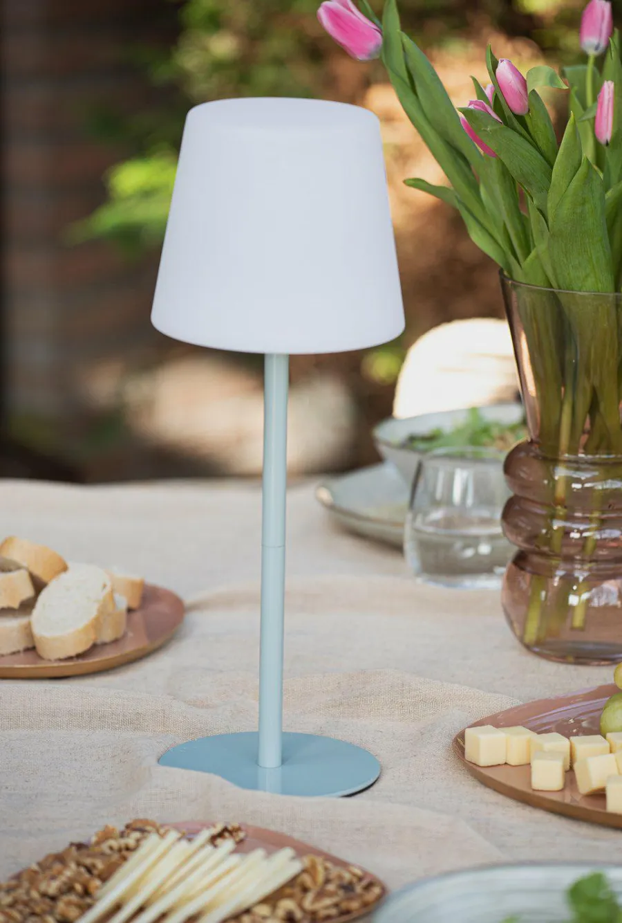 Leitmotiv Tafellamp voor binnen en buiten lichtblauw Clearance
