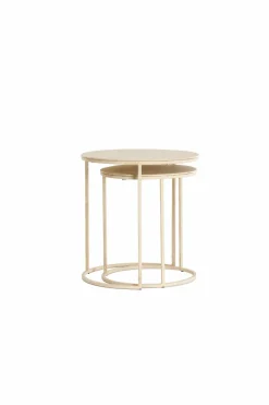 Light en Living Bijzettafel Set van 2 SADAR zand + lichtbruin gespikkeld Hot