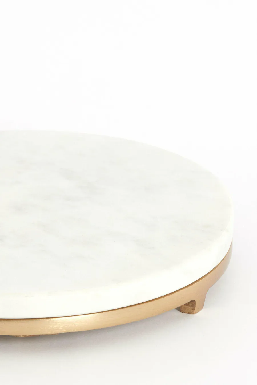 Light en Living Bijzettafel Ø26x76 cm LEDA marmer wit+antiek brons