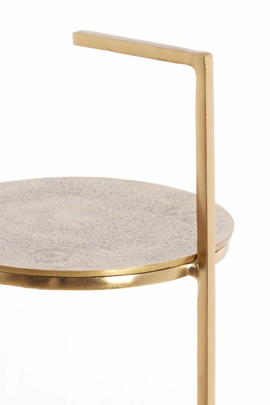 Light en Living Bijzettafel Ø26x76 cm LEDA marmer wit+antiek brons