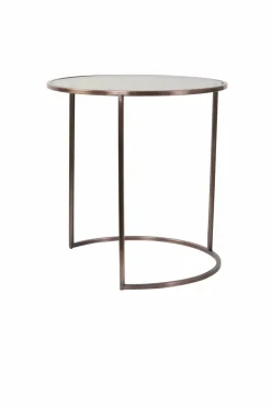 Light en Living Bijzettafel set van 2 DUARTE glas bruin+antiek koper Outlet