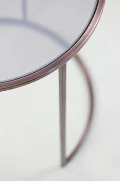 Light en Living Bijzettafel set van 2 DUARTE glas bruin+antiek koper Outlet