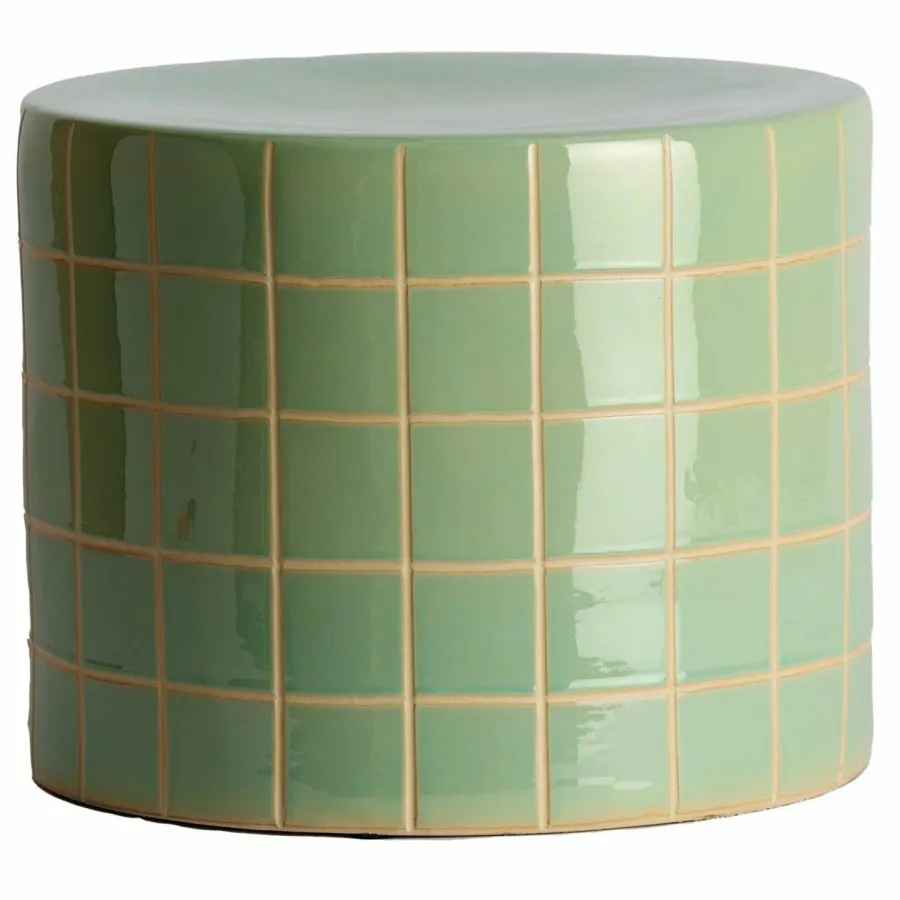 Light en Living Bijzettafel Ø42x34 cm MAUCHO keramiek licht groen+crème New