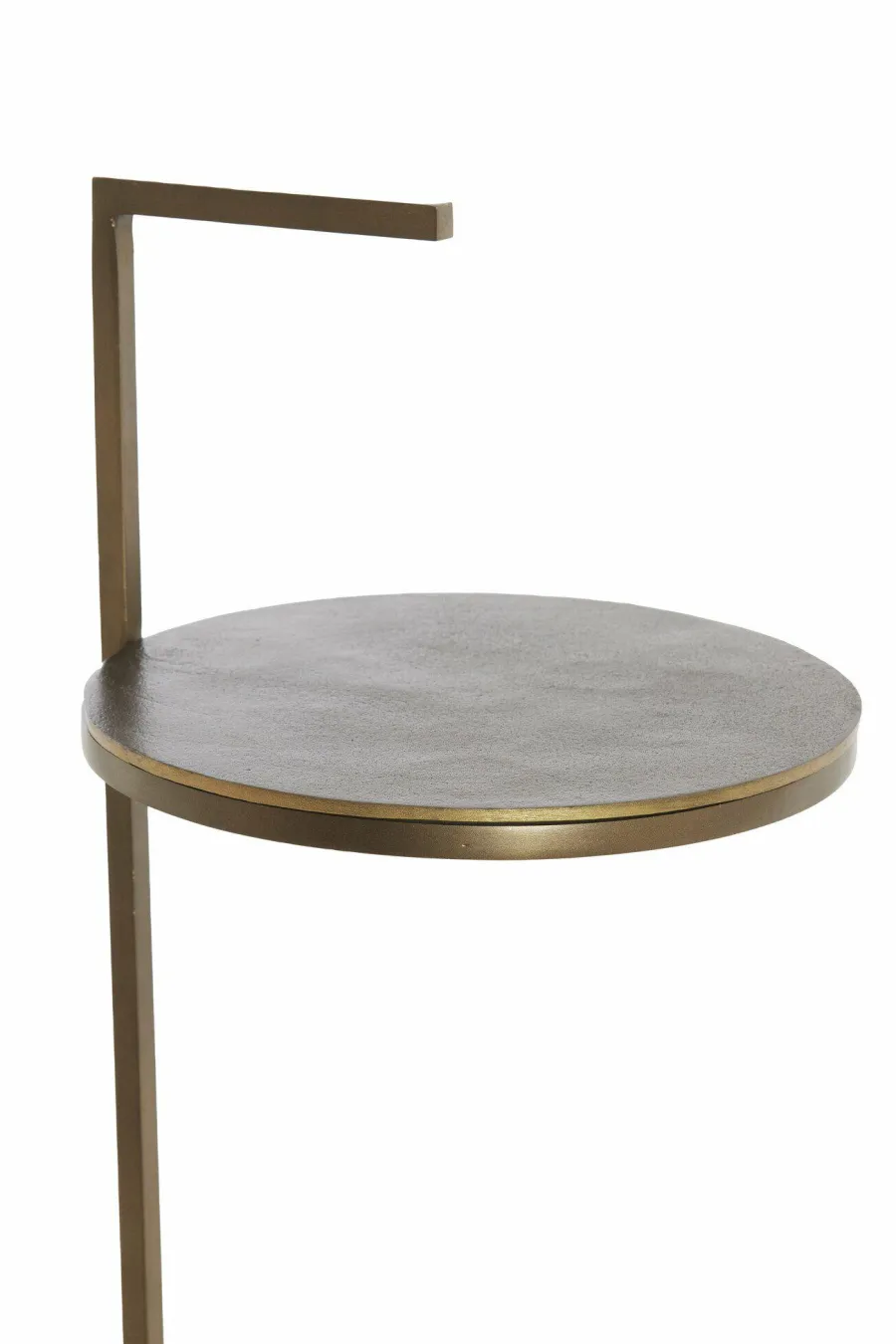 Light en Living Bijzettafel Ø26x76 cm LEDA marmer zand-grijs+d bruin-brons