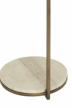 Light en Living Bijzettafel Ø26x76 cm LEDA marmer zand-grijs+d bruin-brons