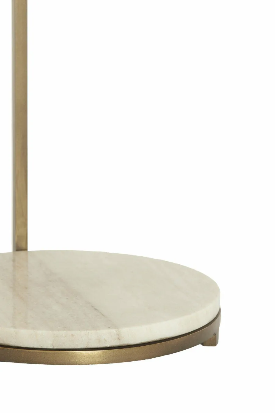 Light en Living Bijzettafel Ø26x76 cm LEDA marmer zand-grijs+d bruin-brons