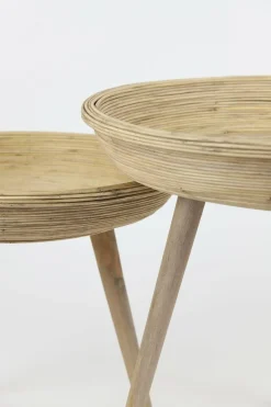 Light en Living Bijzettafel Set van 2 COLON naturel Clearance