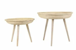 Light en Living Bijzettafel Set van 2 COLON naturel Clearance