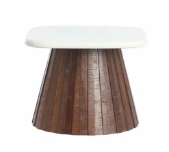 Light en Living Bijzettafel 45x45x35 cm OKATO crème+hout bruin Best