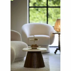 Light en Living Bijzettafel 45x45x35 cm OKATO crème+hout bruin Best
