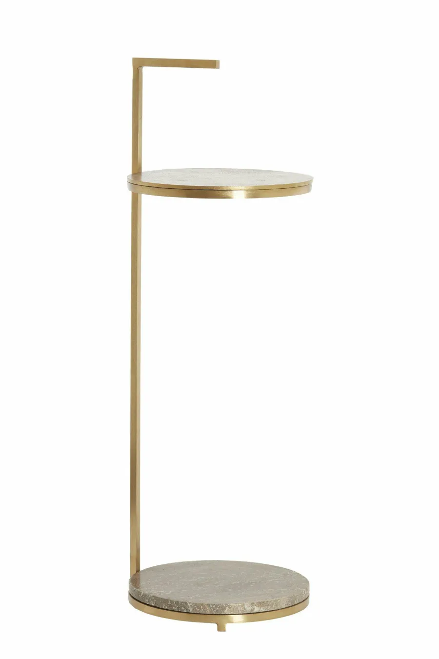 Light en Living Bijzettafel Ø26x76 cm LEDA travertin bruin+brons Discount