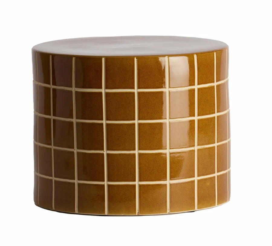 Light en Living Bijzettafel Ø42x34 cm MAUCHO keramiek cognac+crème Hot