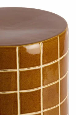 Light en Living Bijzettafel Ø42x34 cm MAUCHO keramiek cognac+crème Hot