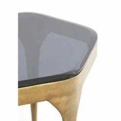 Light en Living Bijzettafel Set van 2 max 50x45,5x50 cm AVI glas smoke+antiek brons Discount