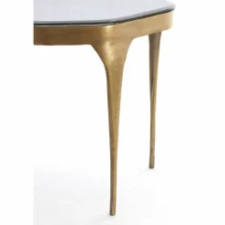 Light en Living Bijzettafel Set van 2 max 50x45,5x50 cm AVI glas smoke+antiek brons Discount