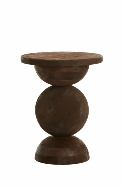 Light en Living Bijzettafel Ø40x50 cm MIRTO hout mat donker bruin Discount