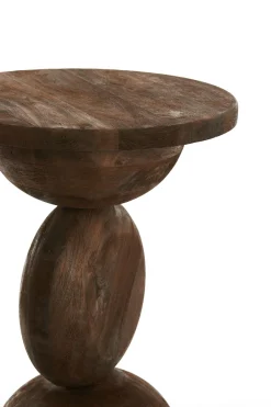 Light en Living Bijzettafel Ø40x50 cm MIRTO hout mat donker bruin Discount