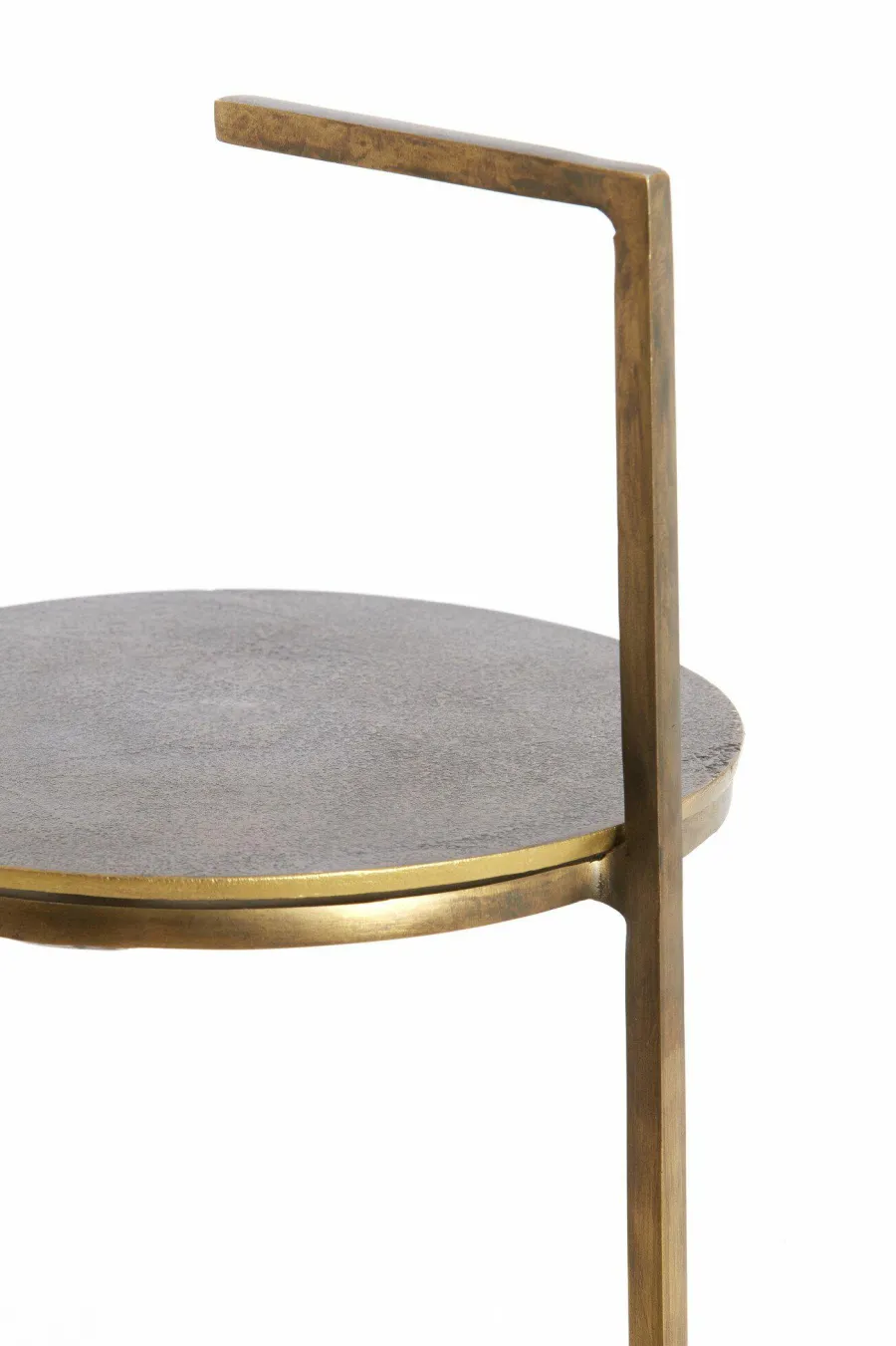Light en Living Bijzettafel Ø26x76 cm LEDA travertin zand+donker bruin-brons Outlet