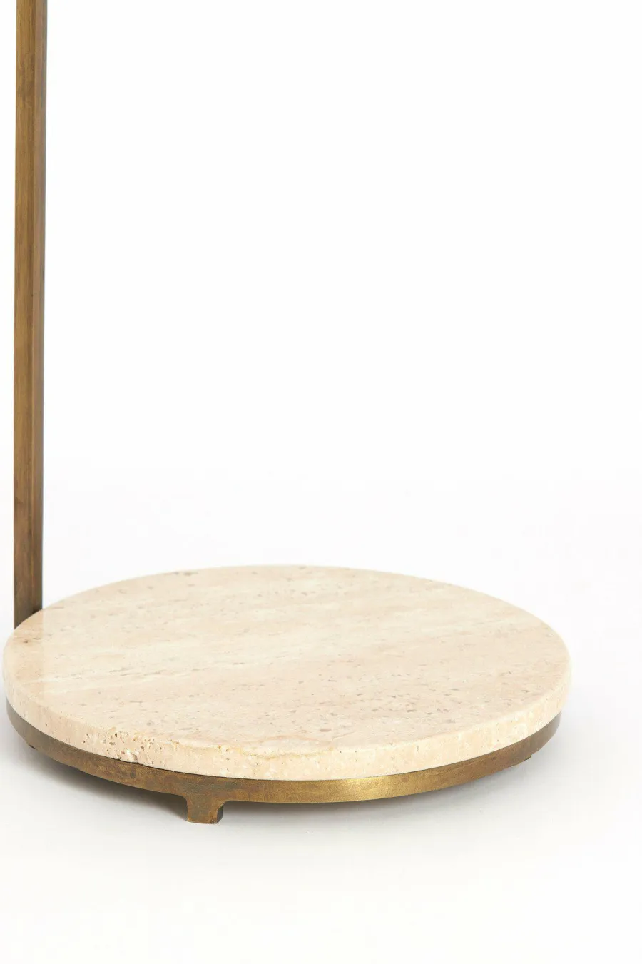 Light en Living Bijzettafel Ø26x76 cm LEDA travertin zand+donker bruin-brons Outlet