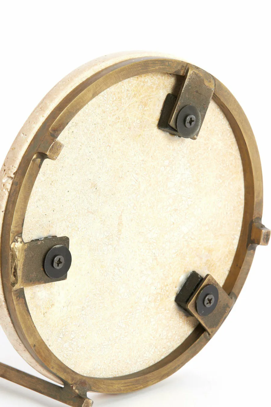 Light en Living Bijzettafel Ø26x76 cm LEDA travertin zand+donker bruin-brons Outlet