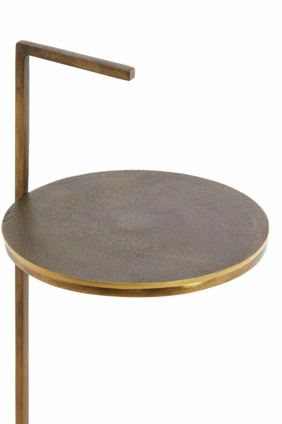 Light en Living Bijzettafel Ø26x76 cm LEDA travertin zand+donker bruin-brons Outlet