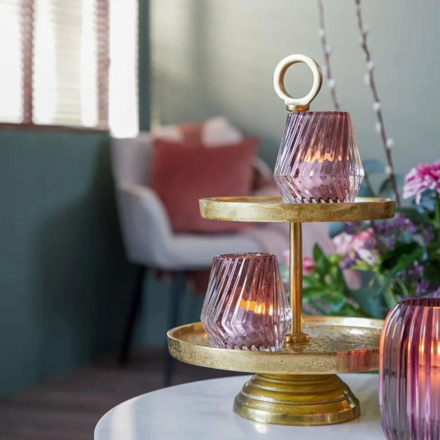 Light en Living Etagere 2 laags LUTEK Goud Clearance