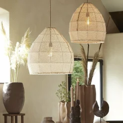 Light en Living Hanglamp Ø42x42 cm MAKASSAR zijde crème Discount