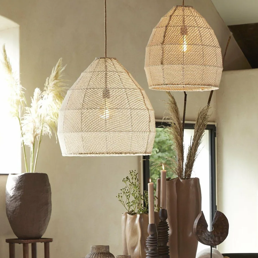 Light en Living Hanglamp Ø42x42 cm MAKASSAR zijde crème Discount