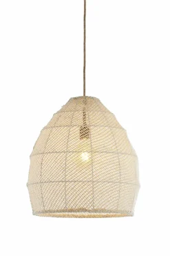 Light en Living Hanglamp Ø42x42 cm MAKASSAR zijde crème Discount