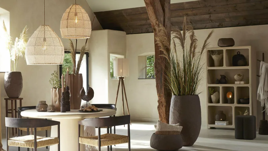 Light en Living Hanglamp Ø42x42 cm MAKASSAR zijde crème Discount