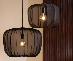 Light en Living Hanglamp Ø50x37,5 cm PLUMERIA zwart Outlet