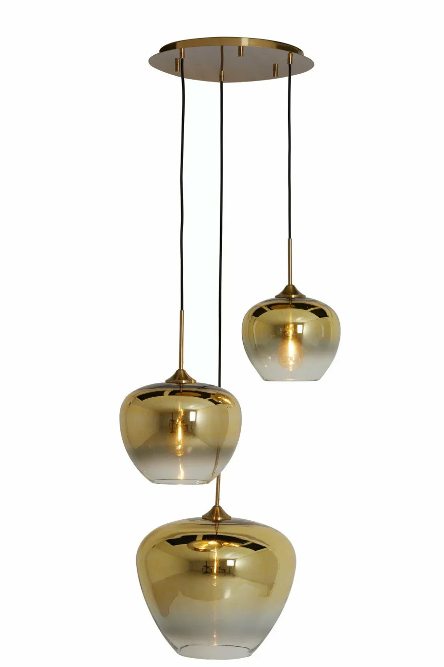 Light en Living Hanglamp 3L Ø40x160 cm MAYSON glas goud-helder+goud