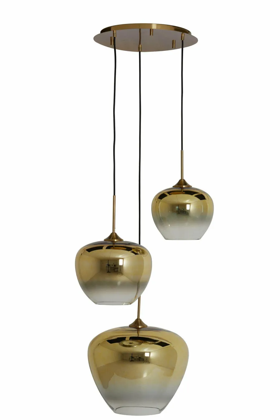 Light en Living Hanglamp 3L Ø40x160 cm MAYSON glas goud-helder+goud