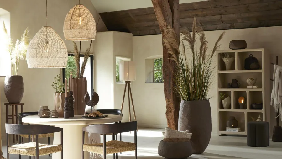 Light en Living Hanglamp Ø50x50 cm MAKASSAR zijde crème Hot