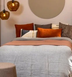 Light en Living Hanglamp MAYSON zwart+glas bruin - Diverse maten Outlet
