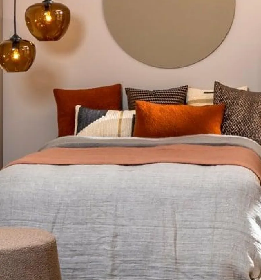 Light en Living Hanglamp MAYSON zwart+glas bruin - Diverse maten Outlet