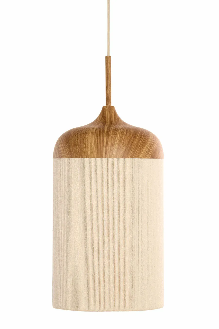 Light en Living Hanglamp Ø22x41,5 cm DANIA hout print naturel+touw crème Online
