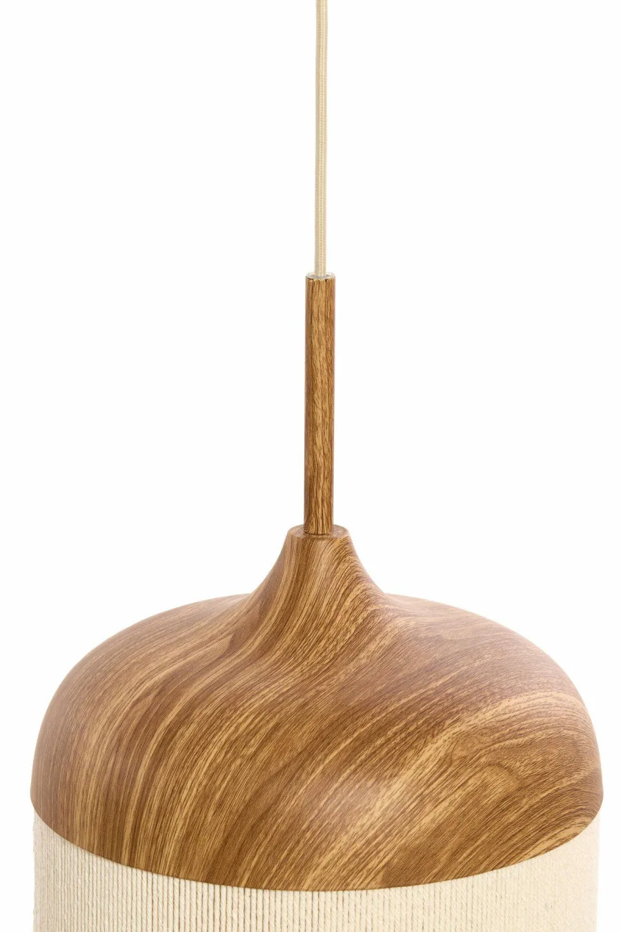 Light en Living Hanglamp Ø22x41,5 cm DANIA hout print naturel+touw crème Online