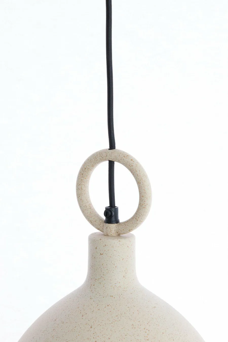 Light en Living Hanglamp Ø24X39 cm ROSERO zand+lichtbruin gespikkeld Best