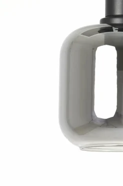 Light en Living Hanglamp Ø21x37 cm LEKAR zwart+smoke glas Outlet