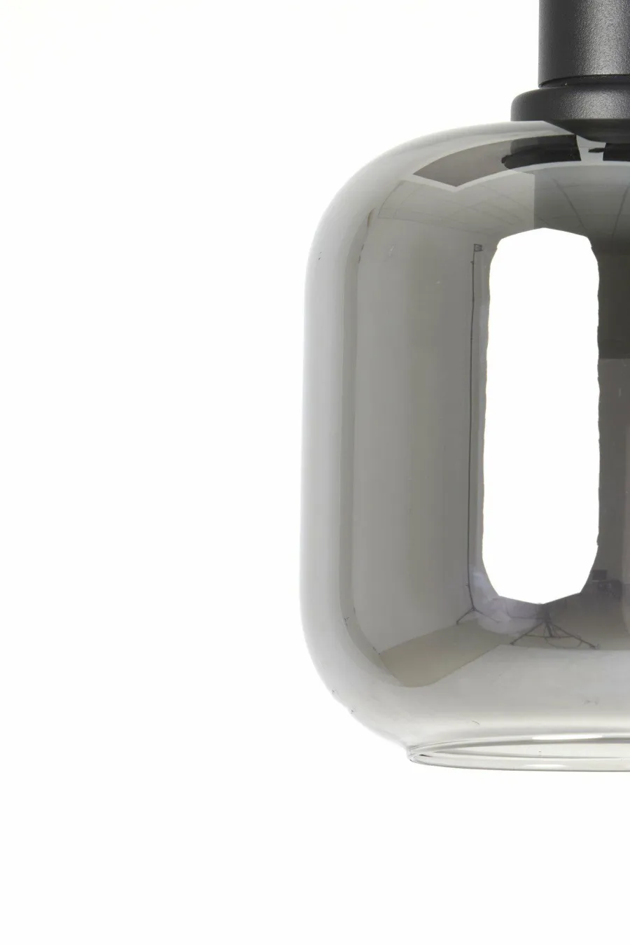 Light en Living Hanglamp Ø21x37 cm LEKAR zwart+smoke glas Outlet