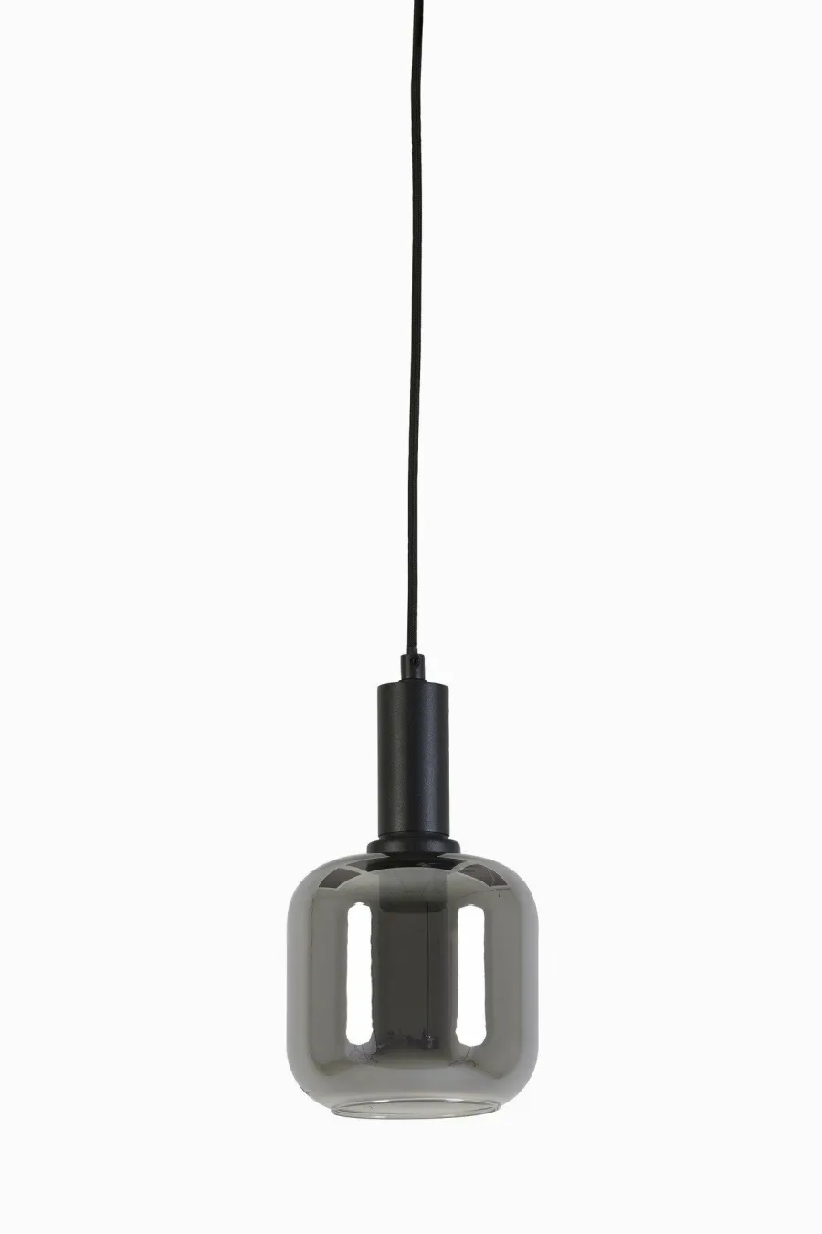 Light en Living Hanglamp Ø21x37 cm LEKAR zwart+smoke glas Outlet