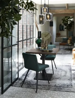 Light en Living Hanglamp Ø21x37 cm LEKAR zwart+smoke glas Outlet