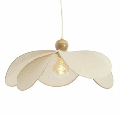 Light en Living Hanglamp Ø60x30 cm LAVRIRIA natural+hout Discount