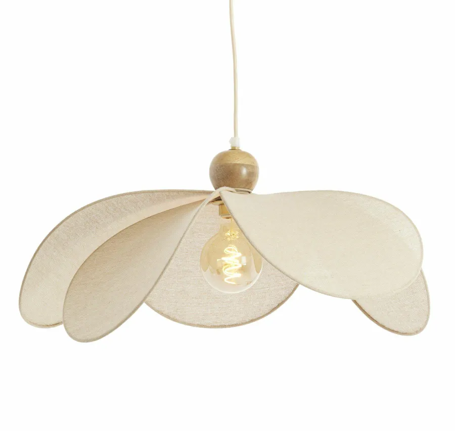 Light en Living Hanglamp Ø60x30 cm LAVRIRIA natural+hout Discount