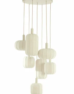 Light en Living Hanglamp 7L Ø53x34 cm TUFIA linnen crème New