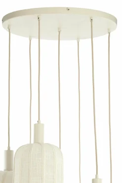 Light en Living Hanglamp 7L Ø53x34 cm TUFIA linnen crème New