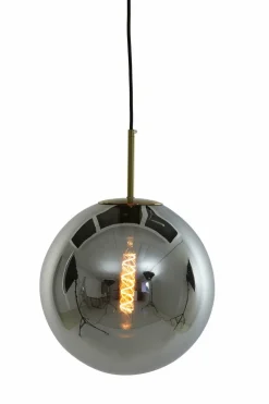 Light en Living Hanglamp MEDINA antiek brons+glas smoke 2 maten Outlet