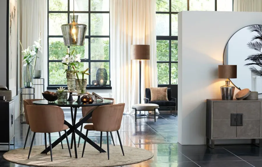 Light en Living Hanglamp Ø25x31 cm MYLES smoke glas+antiek brons Outlet