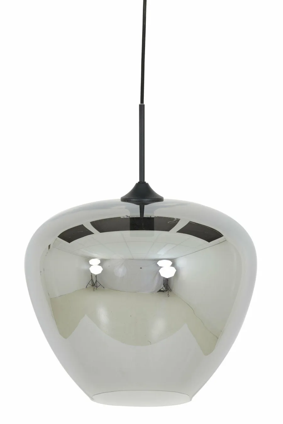 Light en Living Hanglamp MAYSON mat zwart+glas smoke - Diverse maten Discount